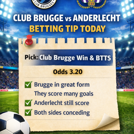 Club Brugge vs Anderlecht Prediction, Odds and Betting Tip Today