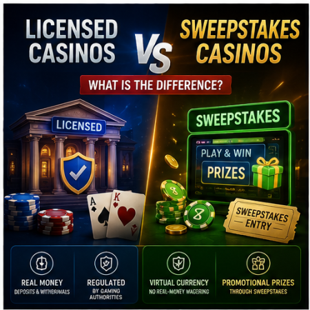 Licensed Casinos vs Sweepstakes Casinos – What Is the Difference?